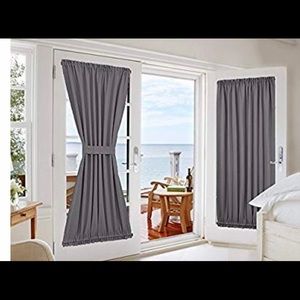 Brand new glass door curtain still in package.